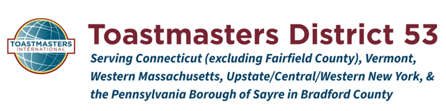 District 53 Toastmasters NY MA CT VT